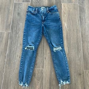 Good American size 6 cropped chewed hem